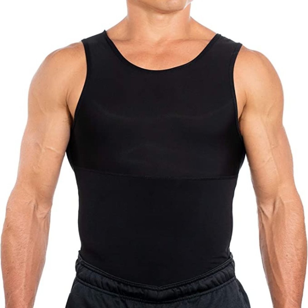 Esteem Apparel Mens Black Compression Shirt Slimming Body Shapewear Undershirt
